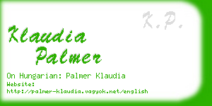klaudia palmer business card